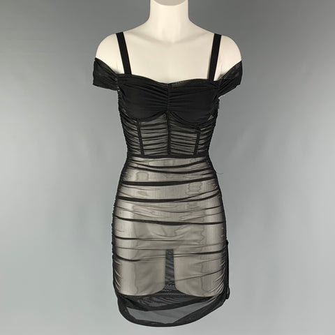 GUIZIO Robe droite en maille noire taille S