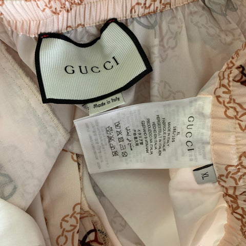 GUCCI Size L Beige Tan & Navy Equestrian Polyester Tracksuits & Sets