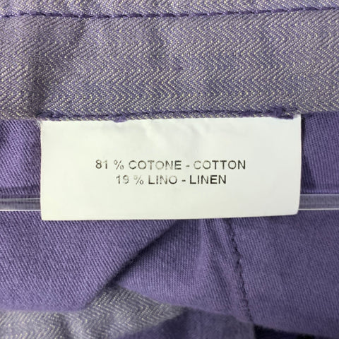 INCOTEX Size 38 Purple Linen Blend Straight Casual Pants
