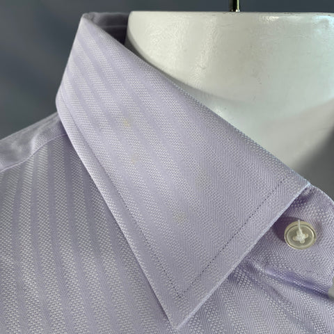 BOSS by HUGO BOSS Size XXL Purple Lavender Stripe Cotton Long Sleeve Shirt