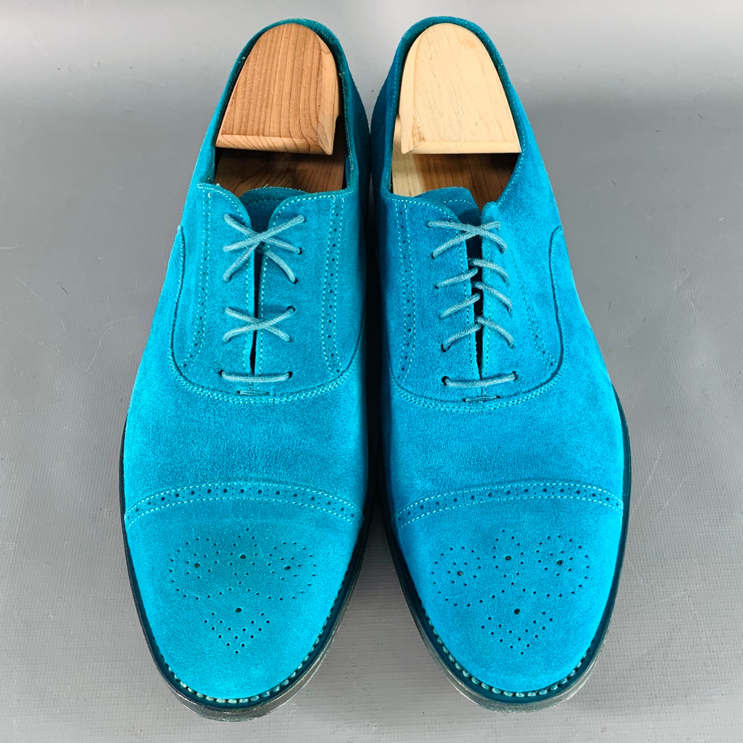aqua green dress shoes The Hand – Edward Green Dover Aqua Suede main image 0