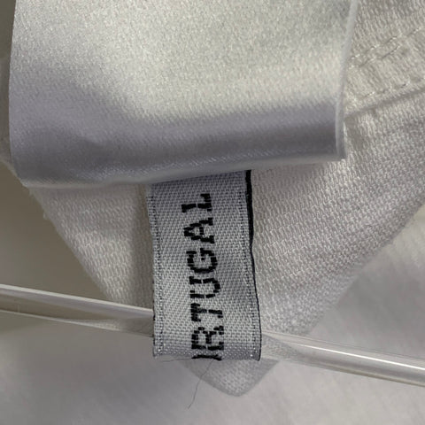 ANN DEMEULEMEESTER Size S White Cotton Linen One Pocket Long Sleeve Shirt