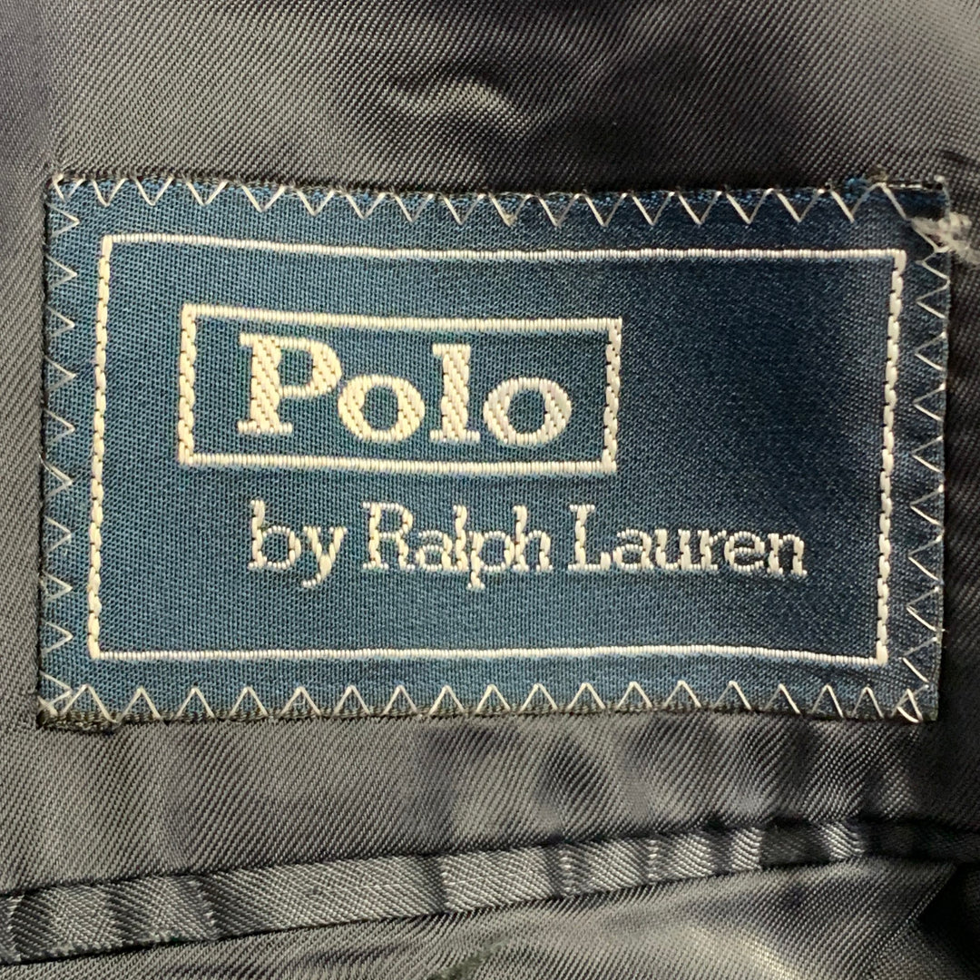 POLO by RALPH LAUREN Size 42 Regular Navy Grey Pinstripe Virgin Wool 3 Piece Suit