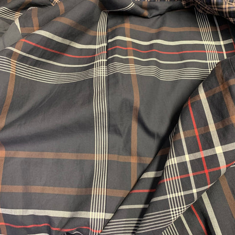 PAUL SMITH Size M Tan Navy Black Plaid Wool Blend Hidden Placket Coat