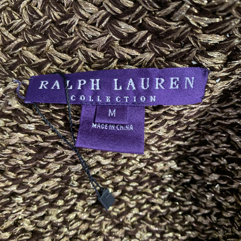 RALPH LAUREN COLLECTION Size M Brown Gold Cashmere Blend Knit Belted Coat