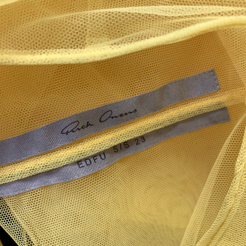 RICK OWENS SS2023 Size One Size Yellow Mesh Polyamide Hooded Coat