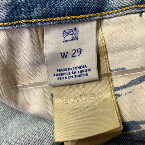 SCOTCH AND SODA Size 32 Blue Distressed Cotton Button Fly Shorts