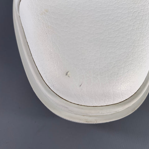 CHRISTIAN LOUBOUTIN Size 10.5 Adolon Junior White Red Color Block Leather Cutout Sneakers