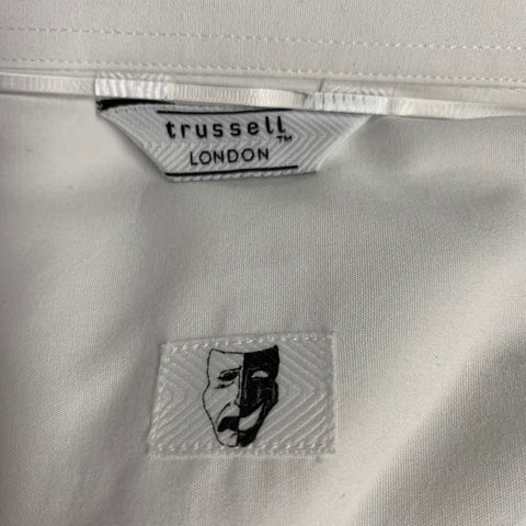 TRUSSELL Size XL White Embroidery Long Sleeve Shirt