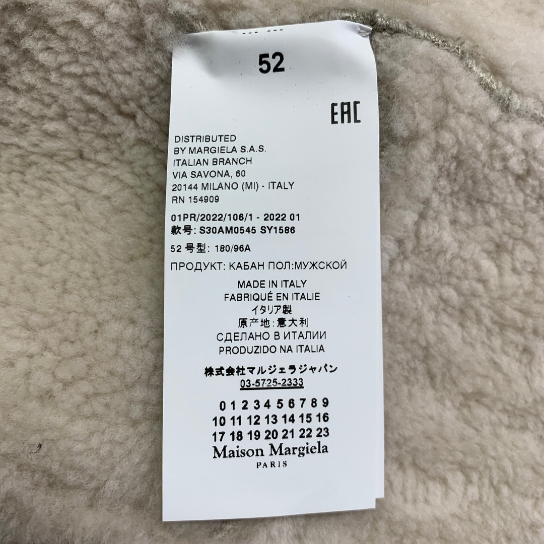 MAISON MARGIELA Size 42 Grey Stone Mixed Fabrics Wool Suede Collarless Jacket