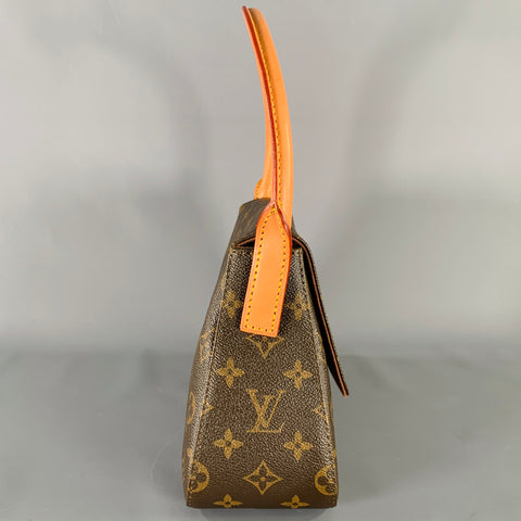 LOUIS VUITTON Brown Beige Monogram Leather Coated Canvas Bag