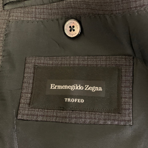 ERMENEGILDO ZEGNA Size 42 Grey Plaid Wool Notch Lapel Sport Coat