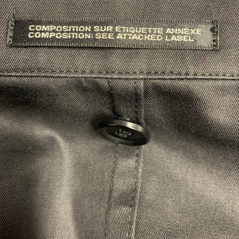 YOHJI YAMAMOTO Size S Black Cotton Notch Lapel Coat