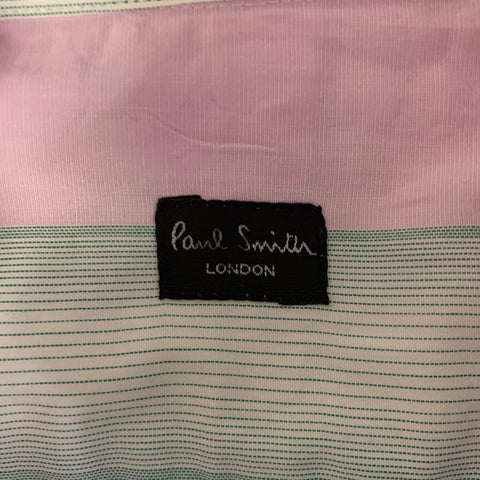 PAUL SMITH Size L Cream Multi-Color Stripe Cotton Dagger Long Sleeve Shirt