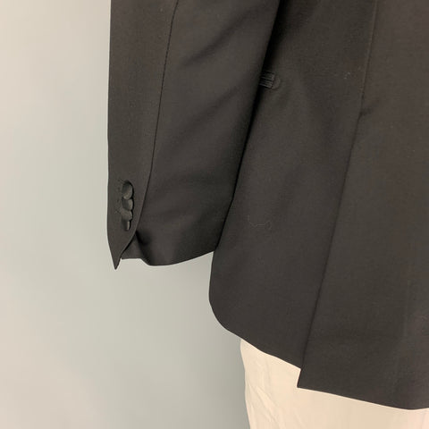 SUITSUPPLY Size 44 Black Wool Tuxedo Sport Coat