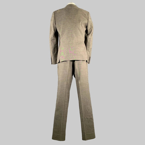 DRIES VAN NOTEN Size 44 Grey Black Heather Wool Blend Notch Lapel Suit