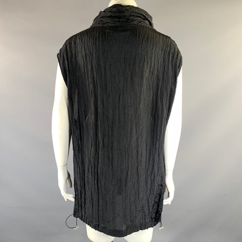 EMPORIO ARMANI Size M Black Polyester Polyamide Drawstring Pullover