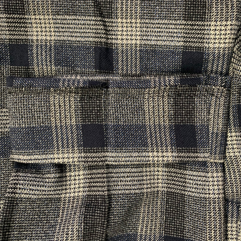 ETRO Size 32 Navy Grey Black Plaid Wool Blend Zip Fly Dress Pants
