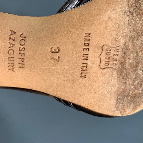 JOSEPH AZAGURY Size 7 Brown Silk Pointed Toe Pumps