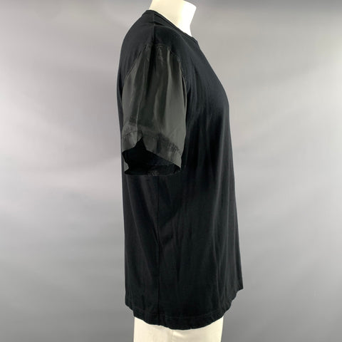 COMME des GARCONS Size L Black Solid Cotton Viscose Angora Oversized T shirt