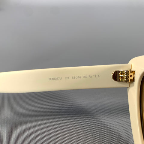FENDI White Acetate Sunglasses