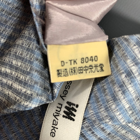 ISSEY MIYAKE Gray Light Blue Jacquard Silk Tie