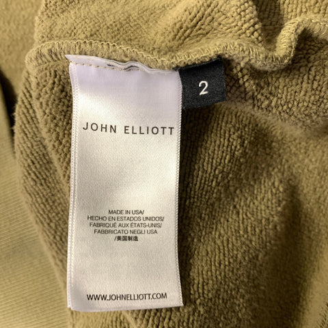 JOHN ELLIOTT Size S Green Olive Cotton Hoodie Sweatshirt