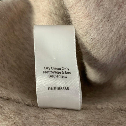 Manteau à revers pointus bicolore en laine gris-fauve RONNY KOBO taille M