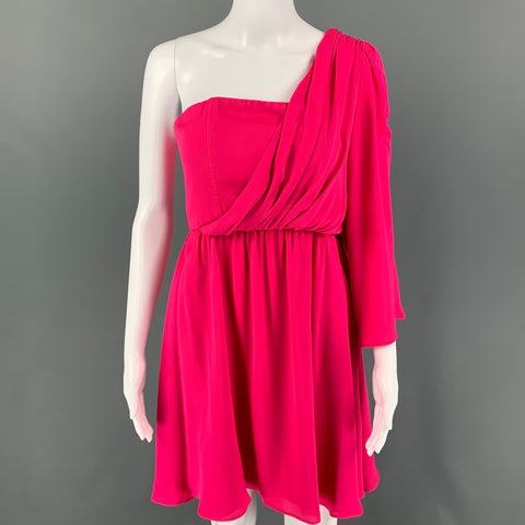 ALICE + OLIVIA Size 2 Pink Silk One Shoulder Dress – Sui Generis Designer Consignment