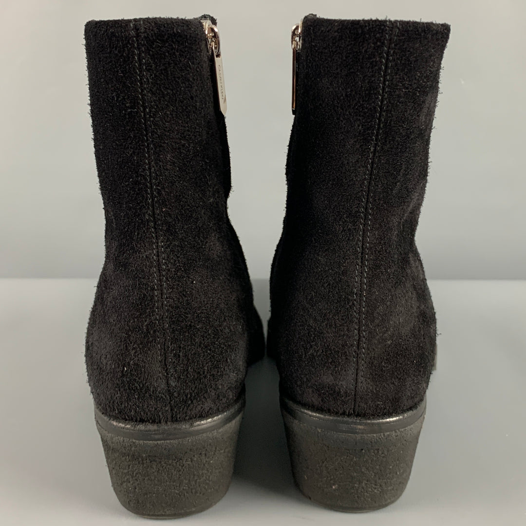 CALVIN KLEIN 205W39NYC Size 12 Black Leather Side Zipper Boots