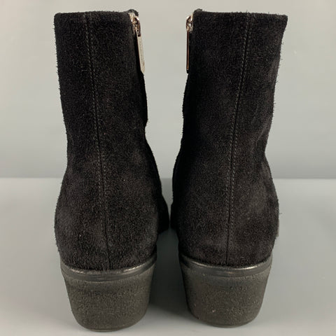 CALVIN KLEIN 205W39NYC Size 12 Black Leather Side Zipper Boots