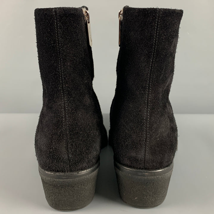 CALVIN KLEIN 205W39NYC Size 12 Black Leather Side Zipper Boots