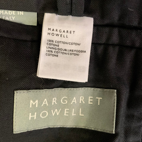 MARGARET HOWELL Size M Black Corduroy Cotton Notch Lapel Coat