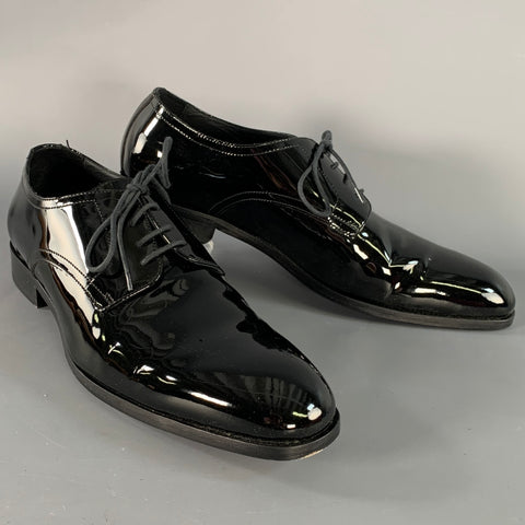 TO BOOT NY Size 12 Black Patent Leather Derby Lace-Up Shoes