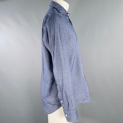 SID MASHBURN Size M Blue White Flannel One Pocket Long Sleeve Shirt