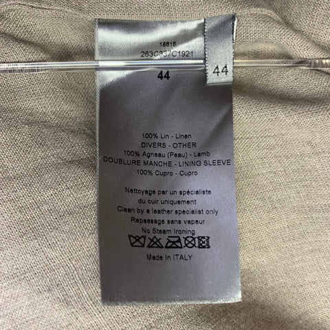 DIOR HOMME SS12 Taille 34 Trench-coat en lin beige à boutons cachés