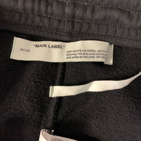 OFF-WHITE Size L Black Grey Graphic Cotton Sweats Shorts