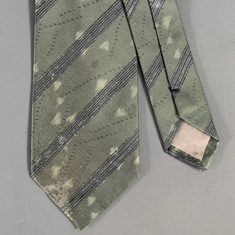 ISSEY MIYAKE Gray Navy Jacquard Silk Tie