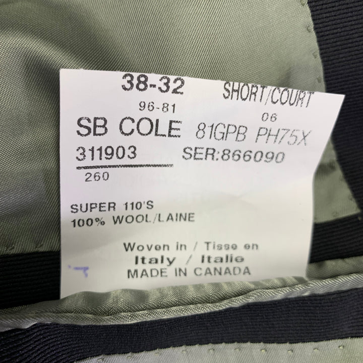 PHINEAS COLE Size 38 Black Wool Peak Lapel Tuxedo