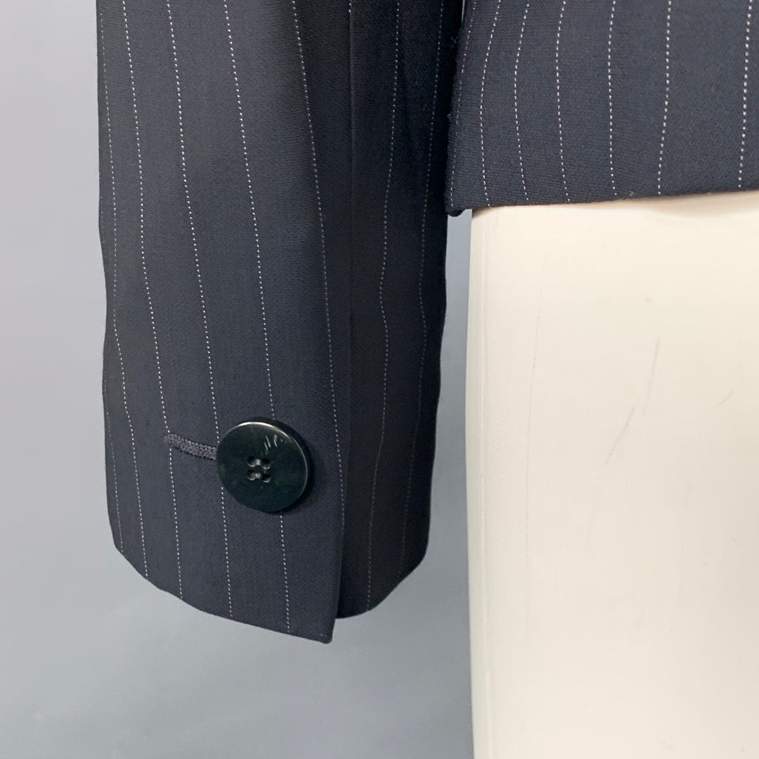 ARMANI COLLEZIONI Size 6 Navy Grey Pinstripe Jacket Blazer