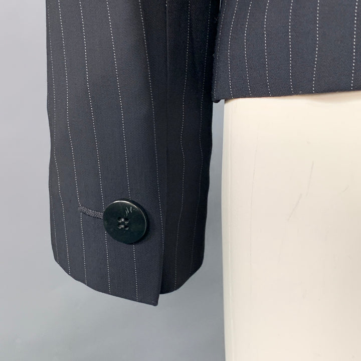 ARMANI COLLEZIONI Size 6 Navy Grey Pinstripe Jacket Blazer