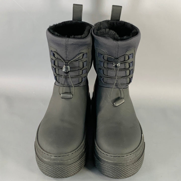 KHAITE Size 10 Culver Black Fur Lined Drawstring Rain Boots