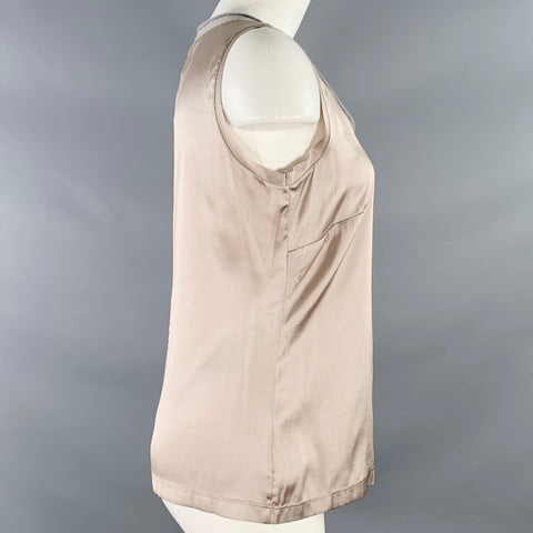 FABIANA FILIPPI Size S Grey Silk Blend Contrast Trim Tank Casual Top
