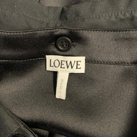 LOEWE Size S Black Silk Tunic Long Sleeve Shirt