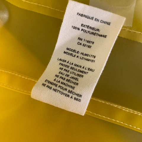 HELMUT LANG Size XXL Yellow Polyurethane Raincoat Jacket
