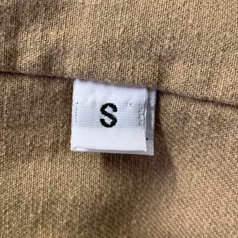 R. SWIADER Size S Camel Cotton Blend Cropped Camp Short Sleeve Shirt