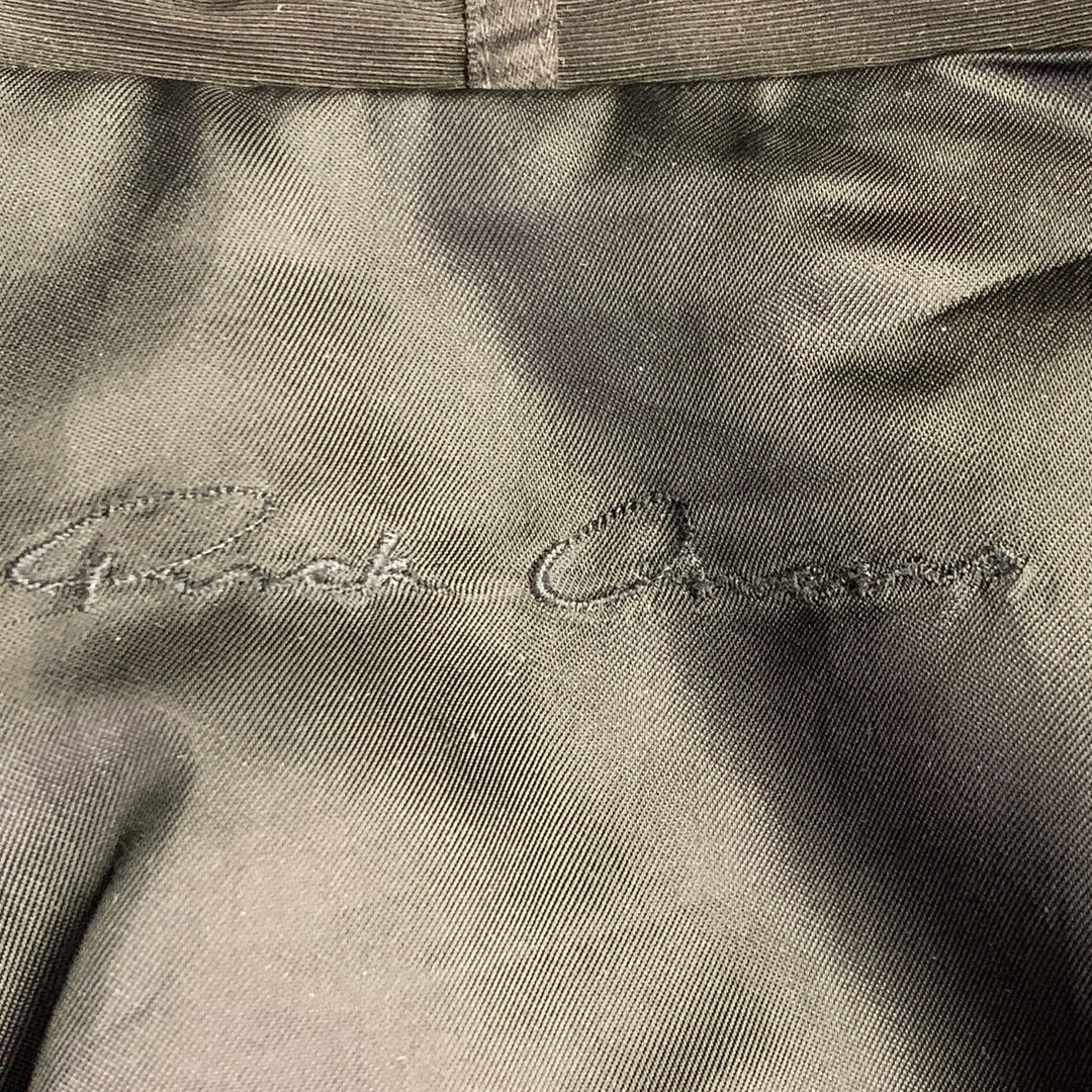 RICK OWENS Size 8 Black Polyester Blend Asymmetrical Zip Up Jacket