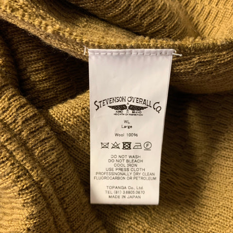 STEVENSON OVERALL CO. Size L Brown Wool Knit Pullover
