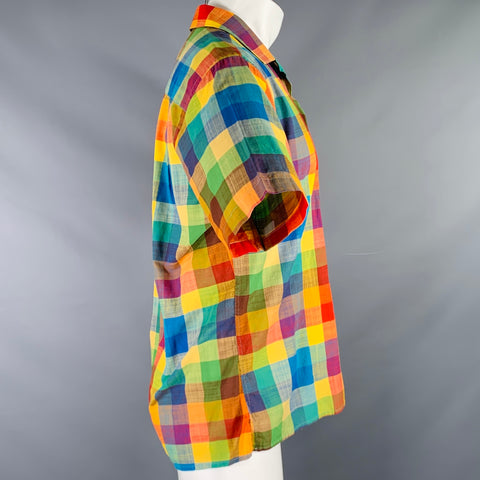 GITMAN VINTAGE Size M Multi Color Checkered Cotton Camp Short Sleeve Shirt
