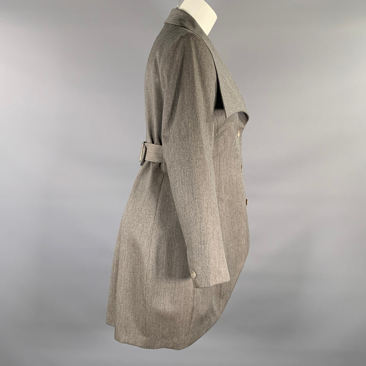 ISSEY MIYAKE Size S Brown Taupe Wool Heather Back Belt Jacket